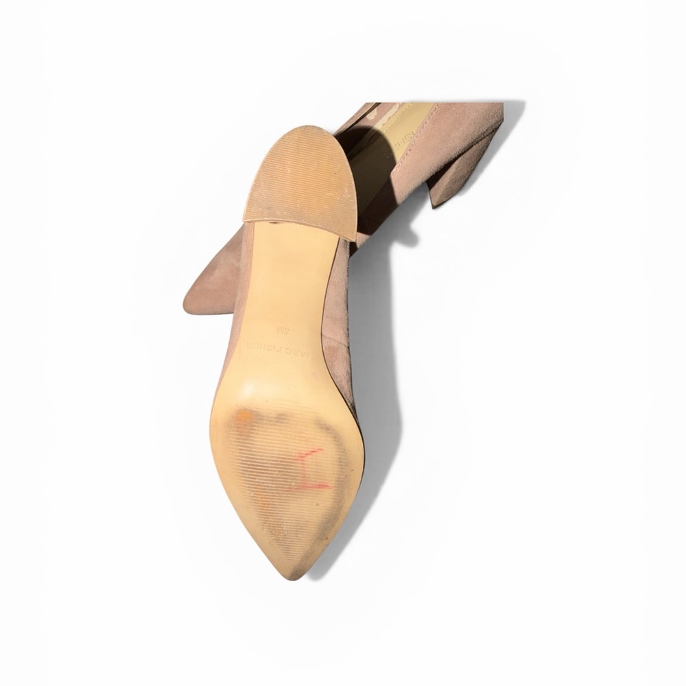 Marc Fisher Blush Suede Block Heel Pumps - Picture 4 of 8